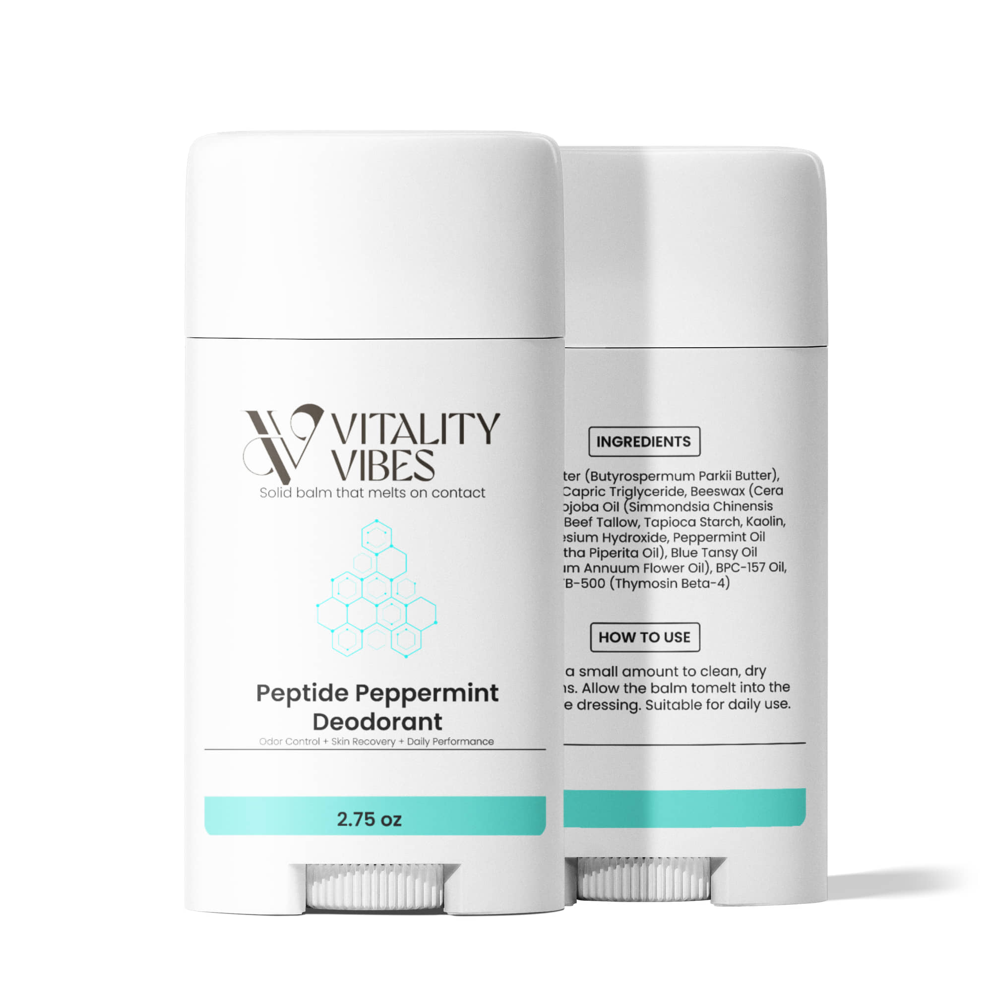 2 Pack Peptide Peppermint Deodorant